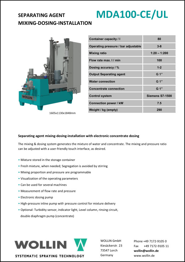 Technical data MDA100-CE/UL